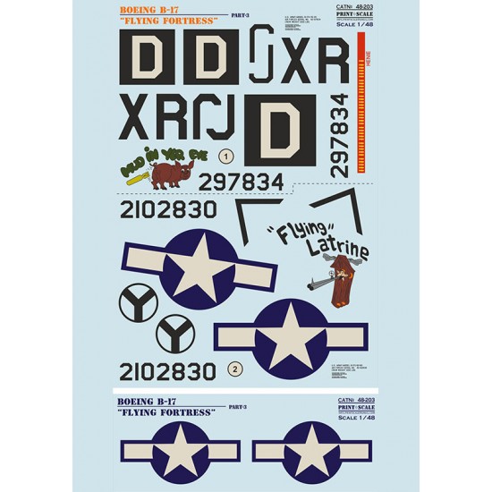 Decals for 1/48 Boeing B-17 Flying Fortress Part 3 The Complete Set