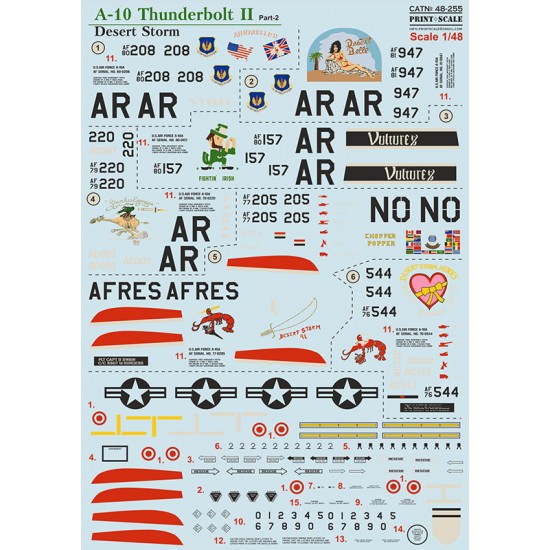 Decal for 1/48 A-10 Thunderbolt. Desert Storm Part 2