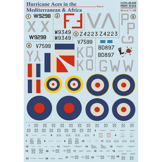 Decal for 1/48 Hurricane Aces of the MTO and Africa Part 4