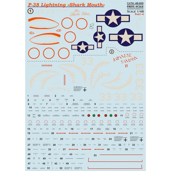 Decal for 1/48 P-38 Lightning Part 4
