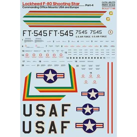 Decal for 1/48 Lockheed F-80 Shooting Star Part 4