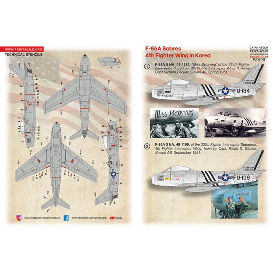 1/48 F-86A Sabres 4th Fighter Wing in Korea. Decal Part 2