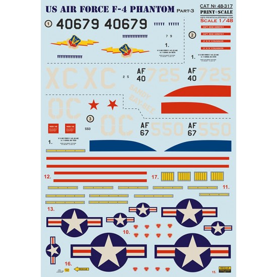 1/48 US Air Forces F-4 Phantom. Decal Part 3