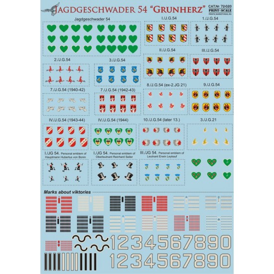 1/72 Jagdgeschwader 54 Grunherz Decals