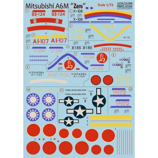 1/72 Mitsubishi A6M Zero Decals