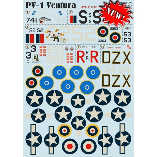 1/72 Lockheed PV1 Ventura Decals