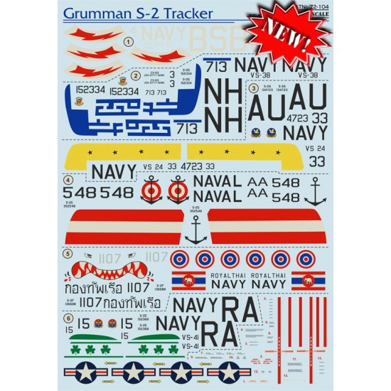 1/72 Grumman S-2 Tracker Decals