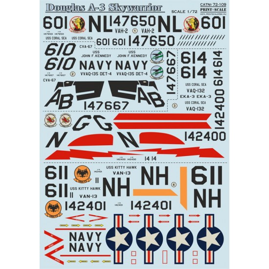 1/72 Douglas A-3 Skywarrior Decals