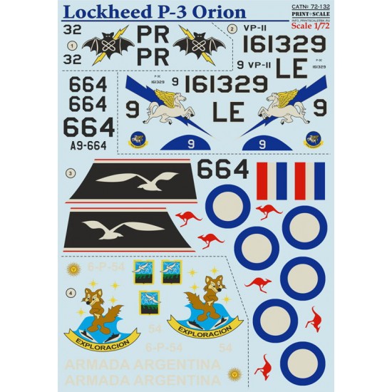 1/72 Lockheed P-3 Orion Decals