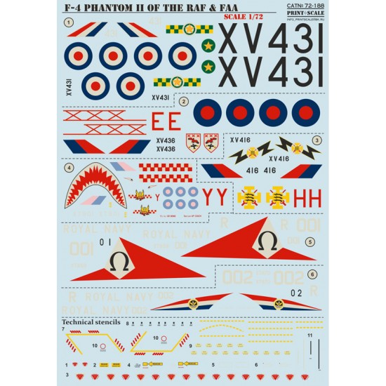 1/72 Wet Decals - McDonnell Douglas F-4 Phantom II of the RAF and FAA