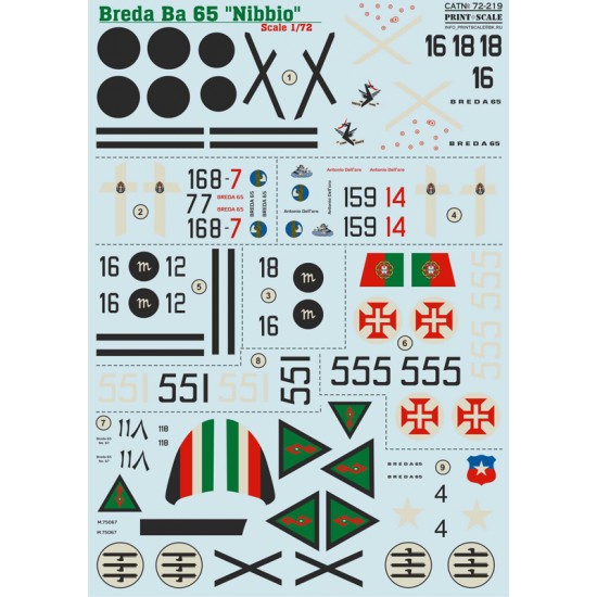 1/72 Wet Decals - Breda Ba 65 Nibbio