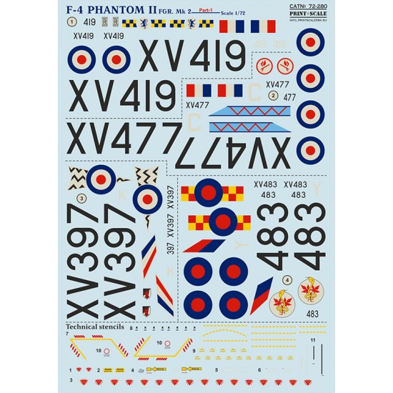 1/72 F-4 Phantom II FGR Mk 2 Decals Part.1