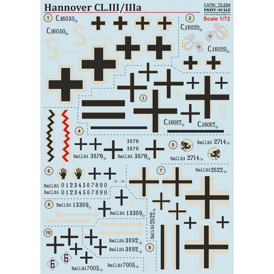1/72 Hannover CL.lll/llla Decals 