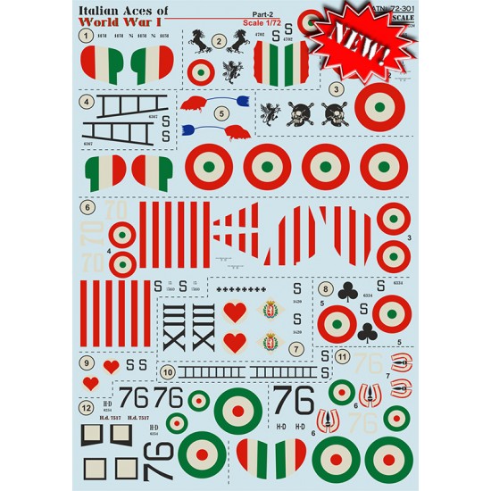 1/72 WWI Italian Aces Decals Part.2