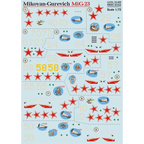 Decals for 1/72 Mikoyan-Gurevich MiG-23