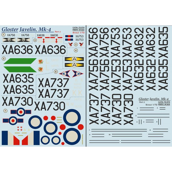 Decals for 1/72 Gloster Javelin Mk.4 Part 3