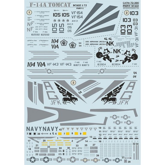 Decals for 1/72 Grumman F-14 A Tomcat Part 3