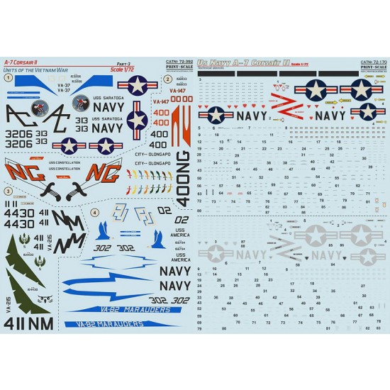 Decals for 1/72 LTV A-7 Corsair II Part 3