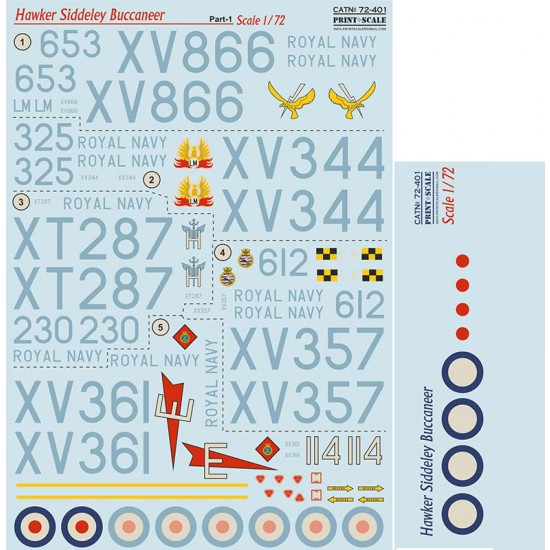Decals for 1/72 Hawker Siddeley Buccaneer Part 1