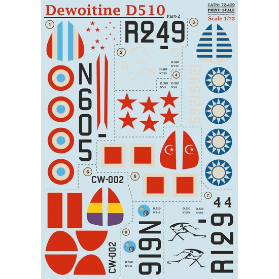 Decals for 1/72 Dewoitine D.510. Part 2