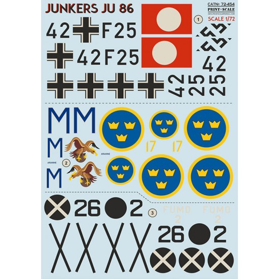 Decals for 1/72 Junkers JU 86
