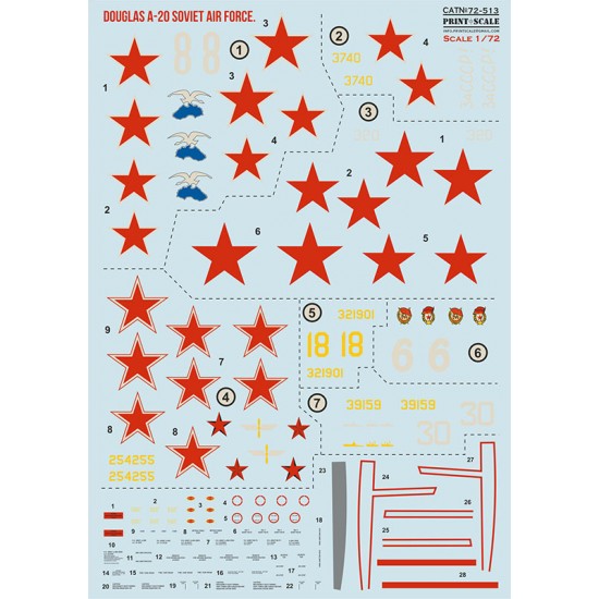 1/72 Boston Hawk A-20 Soviet Service Decal