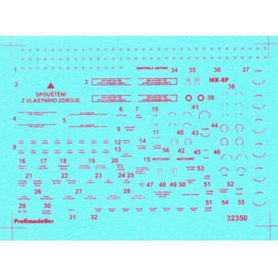 Decal for 1/32 Mikoyan-Gurevich MiG-15 Stencils