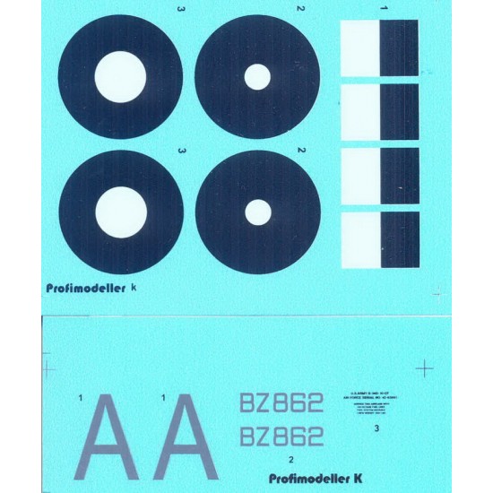 Decals for 1/32 Consolidated B-24 Liberator GR Mk.V BZ862 354 Sq.