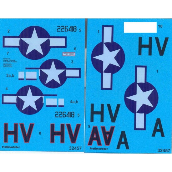 Decals for 1/32 Republic P-47D-25-RE Thunderbolt End of May 1944