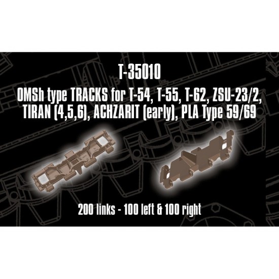 1/35 OSMh type Tracks for T-54/55/62, ZSU-23/2, Tiran (4,5,6), Achzarit (early)