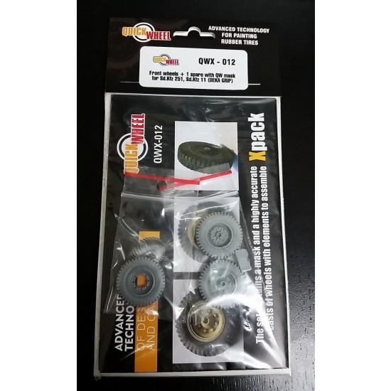 1/35 SdKfz.251 / SdKfz.11 Front Wheels + 1 Spare Wheel (DEKA GRIP) with Wheel Mask