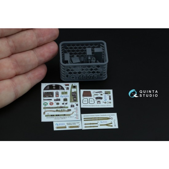 1/48 Bristol Beaufighter NF.Mk.VI Interior 3D Decal for Tamiya (with 3D-printed resin)