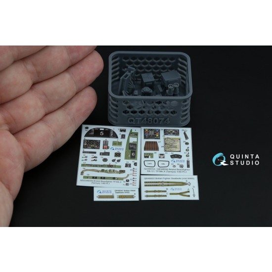 1/48 Bristol Beaufighter TF.Mk.X Interior 3D Decal for Tamiya (with 3D-printed resin)