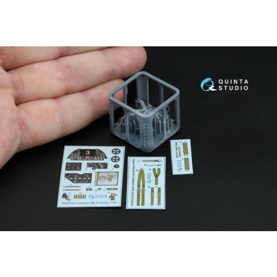1/48 Westland Lysander Mk.III Interior 3D Decal for Airfix (with 3D-printed resin)
