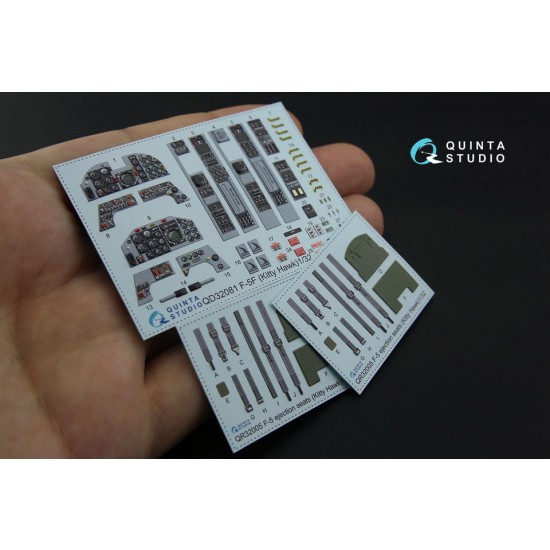 1/32 F-5F 3D-Printed & Coloured Interior Decals for KittyHawk kit