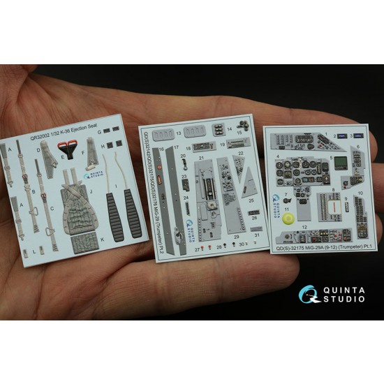 1/32 Mikoyan MiG-29 9-12 Fulcrum A Interior Detail Parts for Trumpeter kits