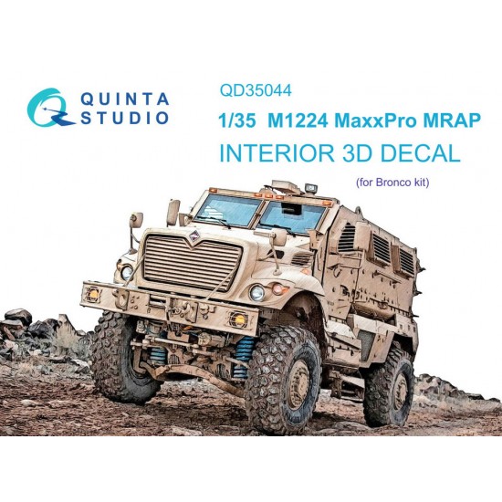 1/35 M1224 MaxxPro MRAP 3D-Printed & Coloured Interior on Decal Paper for Bronco kits