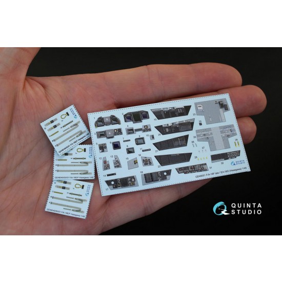 1/48 F/A-18F late / EA-18G 3D-Printed & Coloured Interior Decals for Hasegawa kit