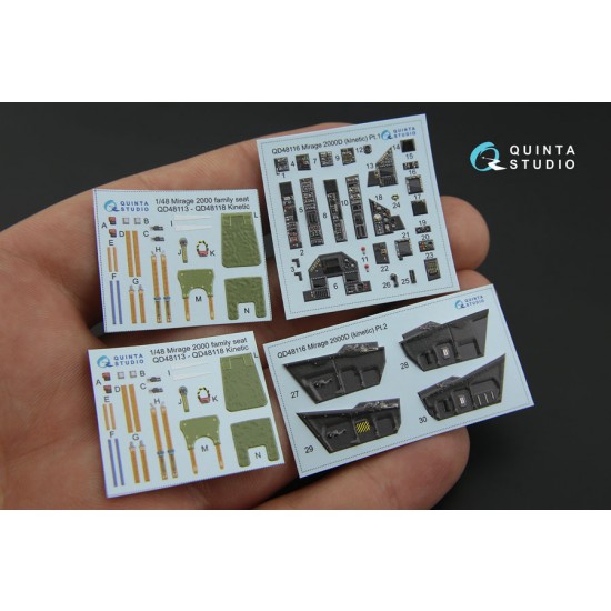 1/48 Dassault Mirage 2000D Coloured Interior Decals for Kinetic kit