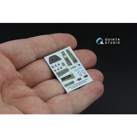 1/72 Bristol Beaufighter Mk.21 Interior 3D Decal for Hasegawa/MPM kits (small version)