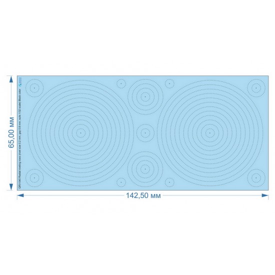 1/35 - 1/32 Radial Riveting Rows (rivet size 0.2mm, gap 0.8mm, Black colour)