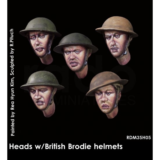 1/35 Heads with British Brodie Helmets (5pcs)
