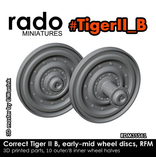 1/35 Tiger II B Correct Wheel Discs (early-mid) for Rye Field Model