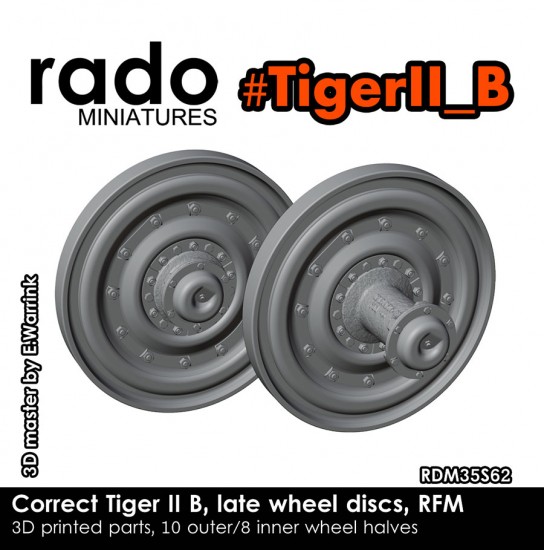 1/35 TIger II B Correct Wheel Discs (late) for Rye Field Model