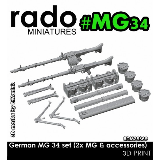 1/35 German MG34 set (drum magazine holders, barrel cases etc.)