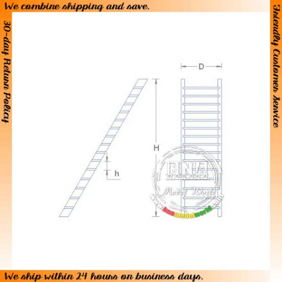 1/35 Wooden Ladder (h: 6.3mm, D:32.5mm, Height:97mm) 2pcs