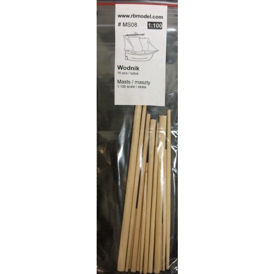 1/100 Masts for Wodnik (Wooden, 16pcs)