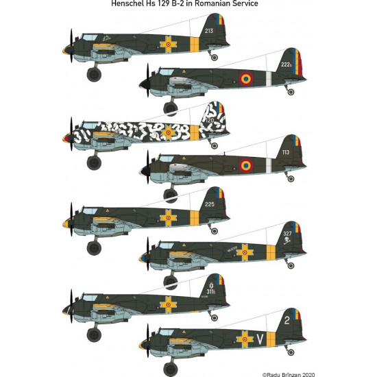 Decals for 1/32 Henschel Hs 129 B-2 in Romanian Service