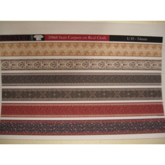 1/16, 1/35, 1/72 Stair Carpets on Real Cloth (6 different stair carpets)