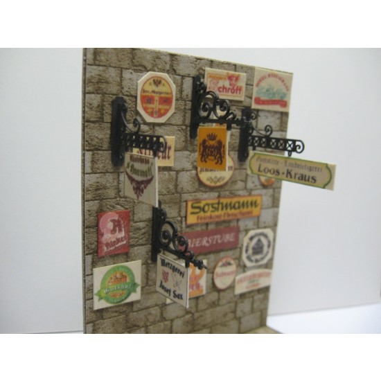 1/35 Business Signs on Real Wood - Germany (incl. 4 laser cut wall mounting brackets)